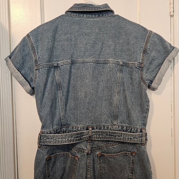 NWOT Abercrombie and Fitch 90s Relaxed Denim Jumpsuit Large Petite - Picture 5 of 8
